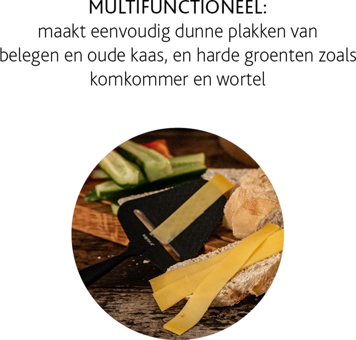 Boska Kaasschaaf Monaco+ Dark - Design Kaasschaaf - Kaasschaaf Voor Harde Kaas - Kaasschaaf Donker - RVS - Vaatwasserbestendige Kaasschaaf - Cadeautip - Keukengerei - Keuken Accessoires - 10 Jaar Garantie - Afbeelding 4