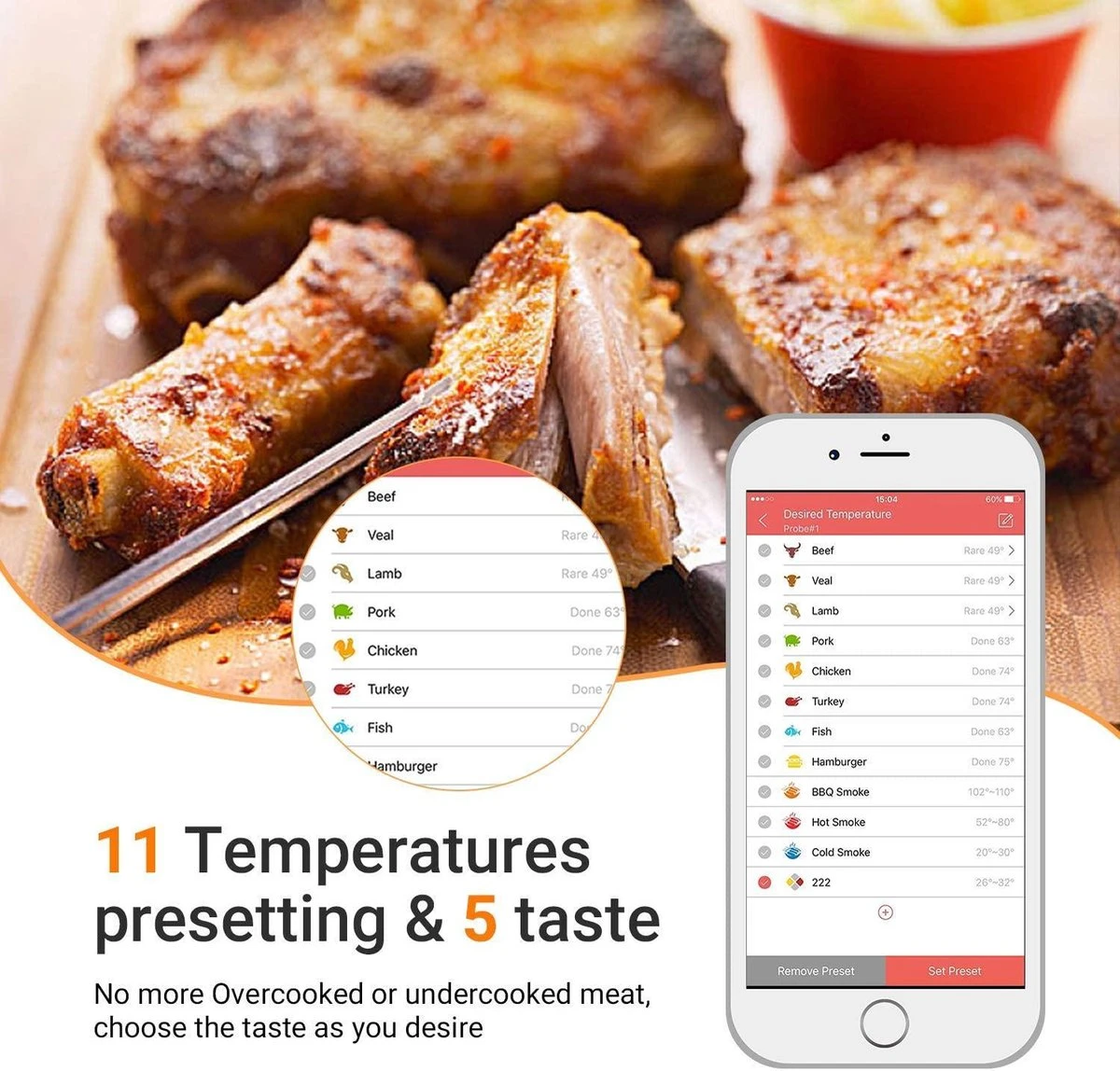 Inkbird IBT-4XS Bluetooth Thermometer - Keukenthermometer - Oplaadbare Accu - Afbeelding 12