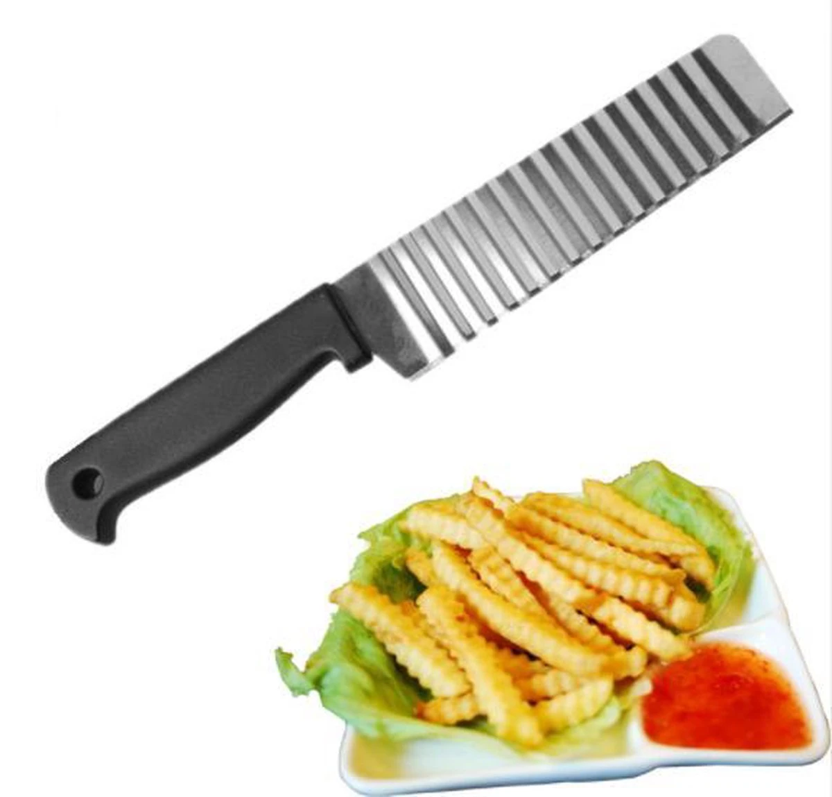 Merkloos Multifunctioneel Keuken Kartelmes - Frietsnijder – RVS – EPIN 3D - Afbeelding 2