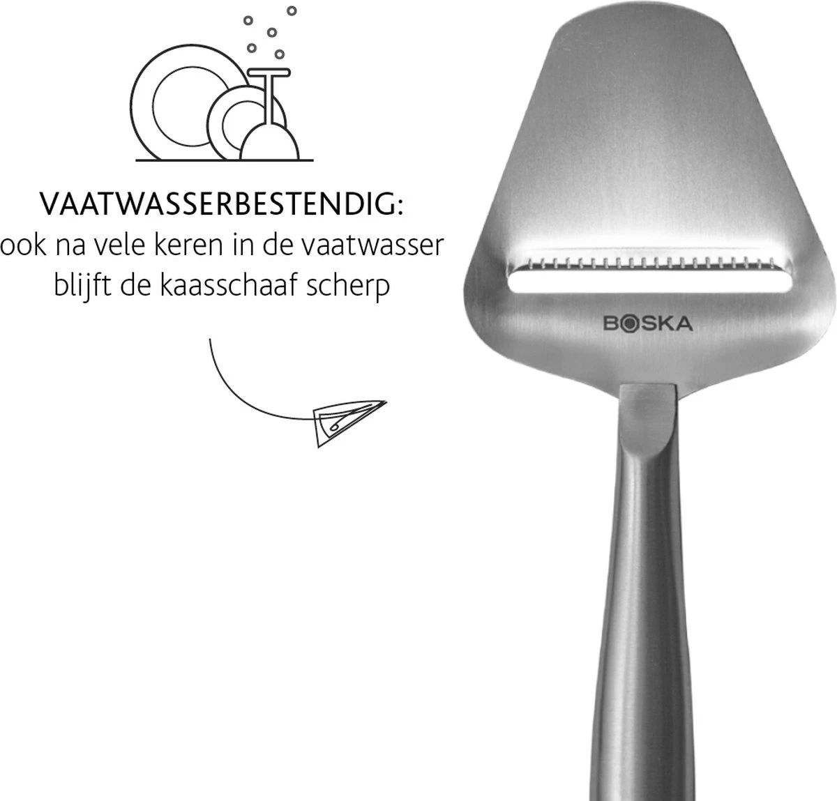 Boska Kaasschaaf Copenhagen - Kaasschaaf Harde Kaas - Kaasschaaf Voor Oude Kaas - Vaatwasserbestendig - Multifunctionele Kaasschaaf - RVS - 220 X 74 X 20 Mm - Keukengerei - Keuken Accessoires - 10 Jaar Garantie - Afbeelding 3