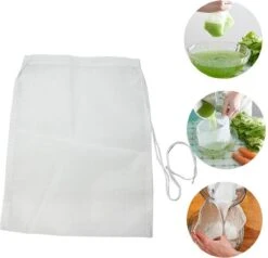 Kaasdoek - Passeerdoek - Neteldoek - Passeerzeef - Notenmelkzak - Zeefdoek - 200 Mesh - 20x30 Cm