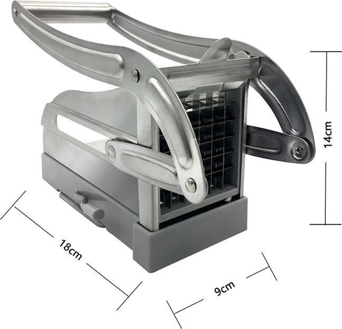 Yugn DeLux Frietsnijder - Roestvrijstaal - Zilver - Incl. Schiller - Afbeelding 8