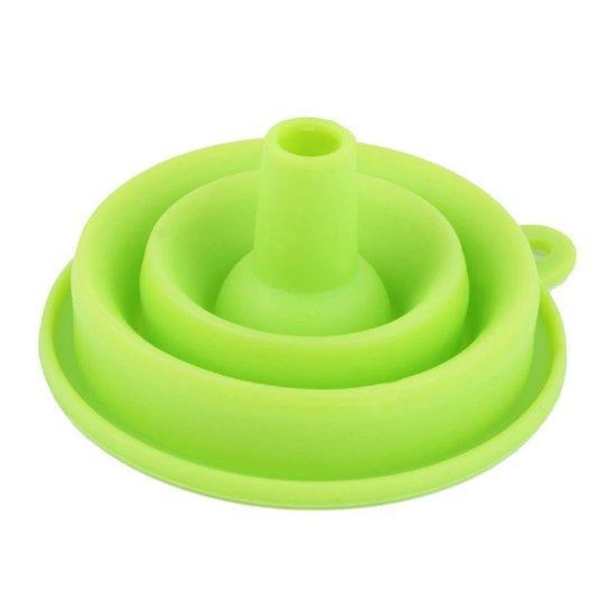 Merkloos Opvouwbare Siliconen Trechter - Groen - Afbeelding 3