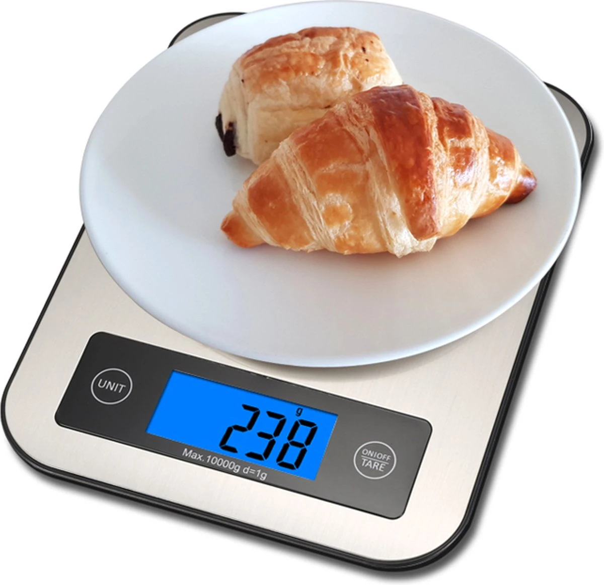 Digitale Precisie Keukenweegschaal - Weegvermogen Tot 10 KG - Incl. Batterijen - Grijs - RVS - Roestvrij Staal - Afbeelding 6