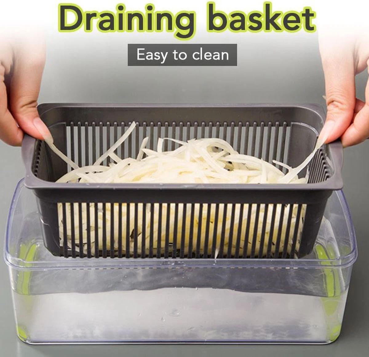 Merkloos Groentesnijder | Multifunctionele Groentesnijder | Handmatige Groentesnijder | Snijder | Vegetable Cutter | Fruit Snijder | Mandoline | Snijmachine | Keukengerei | Kookgerei - Afbeelding 7