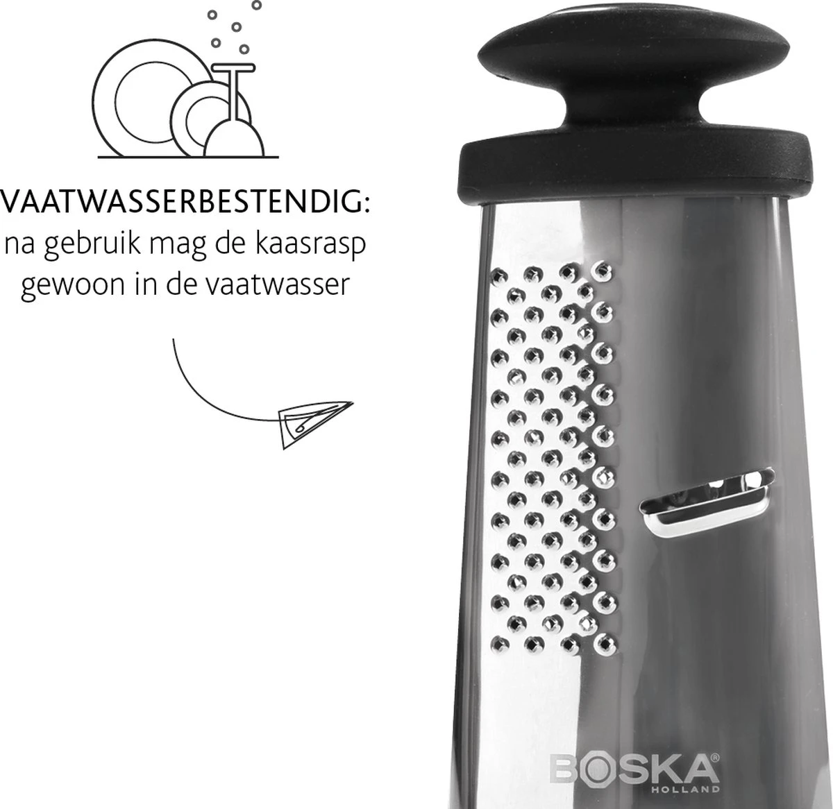 Boska Trio Formaggio - Tafelrasp Met 3 Raspmethodes - Multifunctioneel - Zilver/Zwart - Afbeelding 5