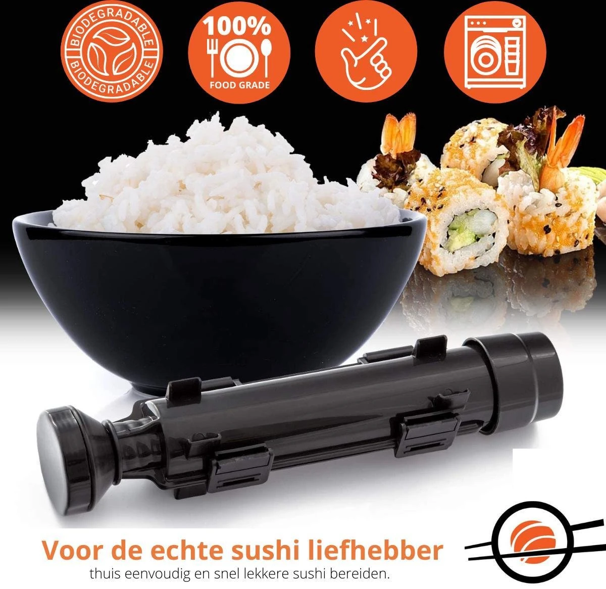 XXL Sushi Set - Sushi Maken- Sushi Maker - Milieuvriendelijk - Sushi Bazooka Kit - Inclusief Online Sushi Kookboek En Avocado Snijder - Wit - Afbeelding 2