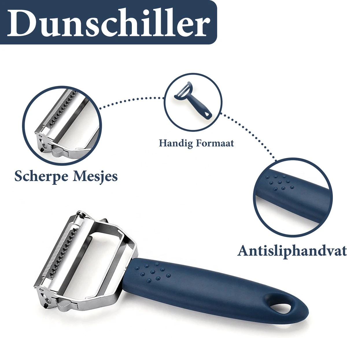 ProudProducts RVS Dunschiller Voor Efficiënt Schillen En Snijden - Duurzaam Keukengerei - Afbeelding 2