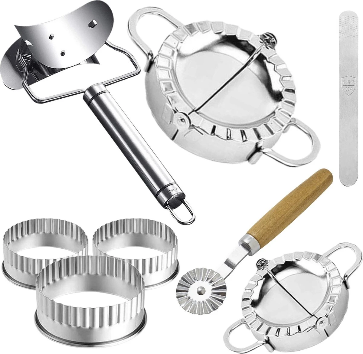 Qualisce Dumpling Maker - Ravioli Snijder - Deegroller - Rvs