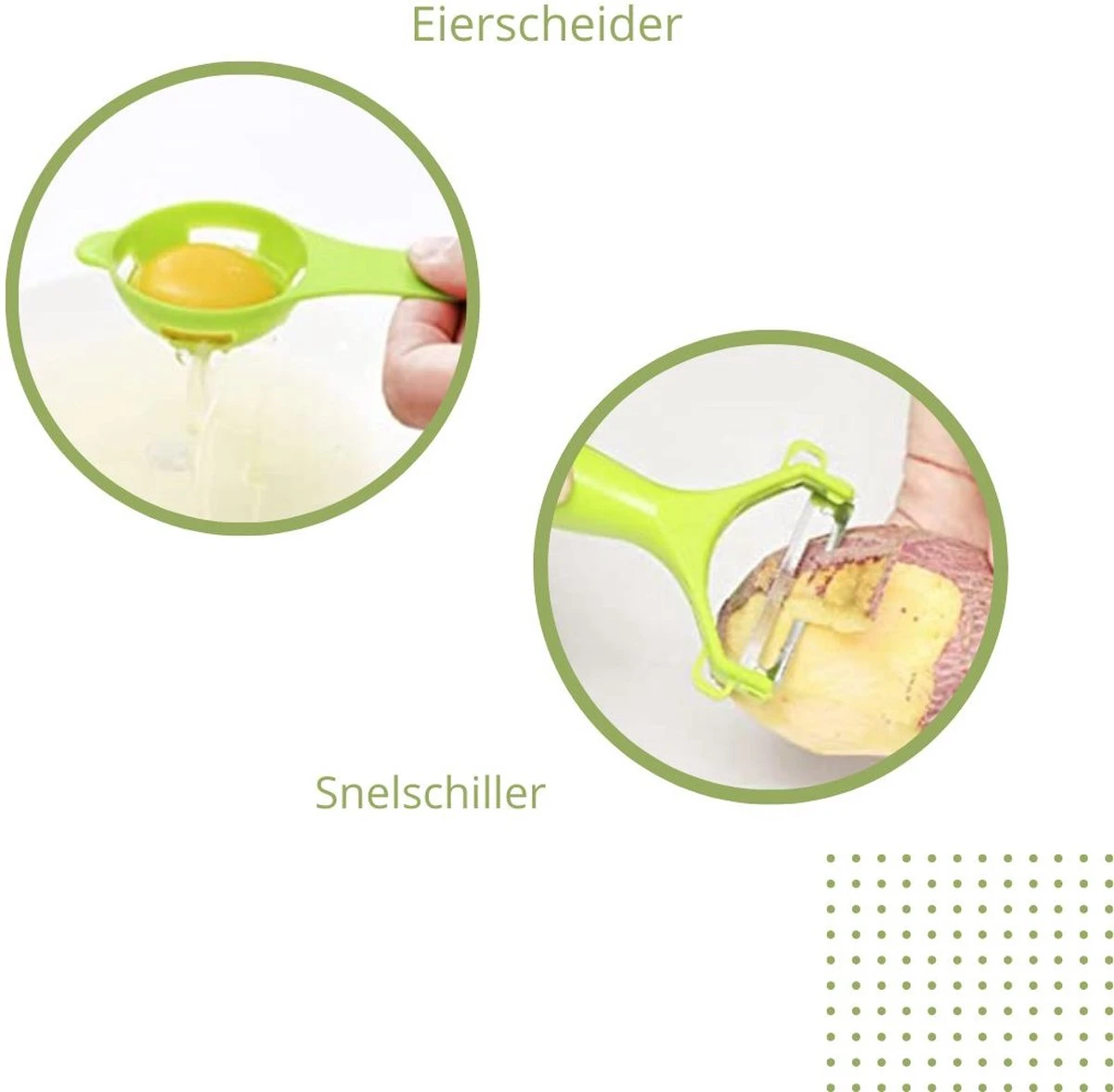 Bymouna - Groentesnijder - Uiensnijder - Spiraalsnijder - Frietsnijder - Rasp - Instelbaar - Kunststof - BPA Vrij - Mandoline Keukensnijder - Alles Snijder - Chopper - Multifunctionele Groentesnijder - 14 Delig - Afbeelding 5