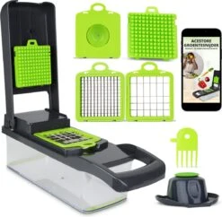 Acestore - Luxe Groentesnijder + Gratis E-Book! - Keukensnijder - Keukenmachine - Mandoline Slicer - Multifunctioneel - 12 In 1 -Met Opvangbak