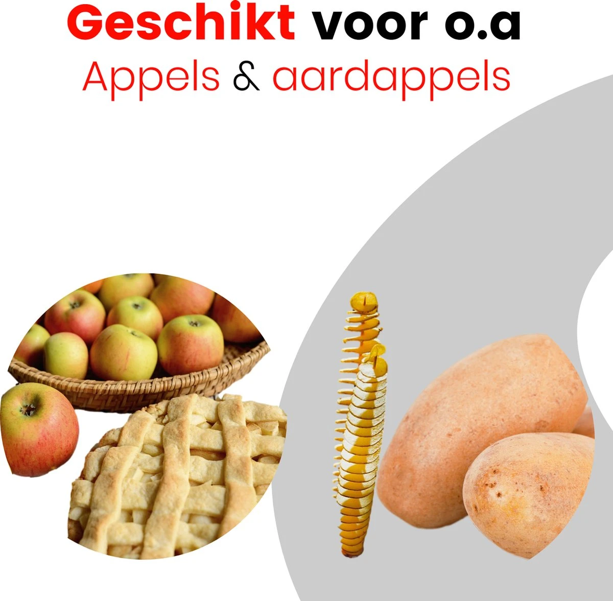 MESC Appelschilmachine Appelschiller Met Zuignap -Appelboor - Appelsnijder - Rood - Afbeelding 3