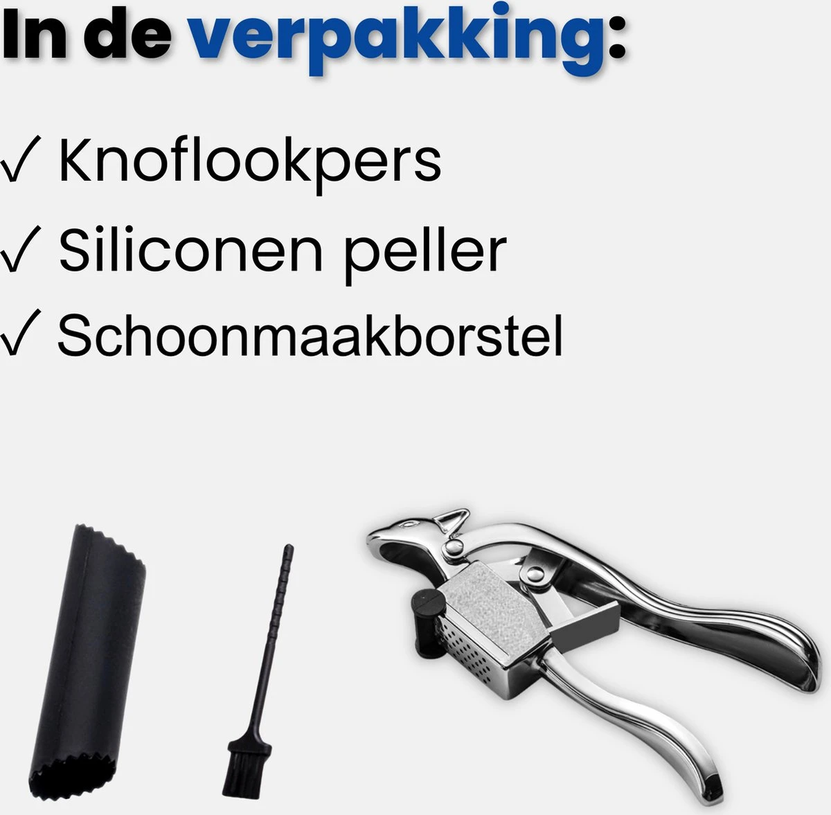D'Luxe - The Squirrel Knoflookpers - Met Schraap Systeem - Knoflookpers-gemberpers- Met Gratis Siliconen Peller & Borstel - Afbeelding 7