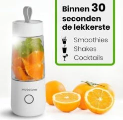Merkloos Draagbare Mini Blender - USB Oplaadbaar - Draadloos - Wit - 350ml