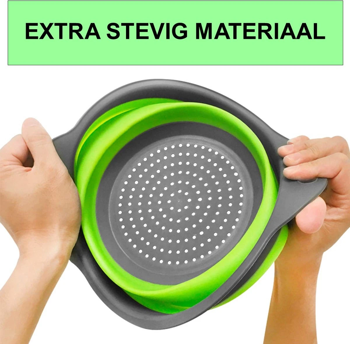 Inklapbare Vergiet - Opvouwbaar - Siliconen - Groot - Groen/Grijs - NIEUW MODEL !!! - Afbeelding 4