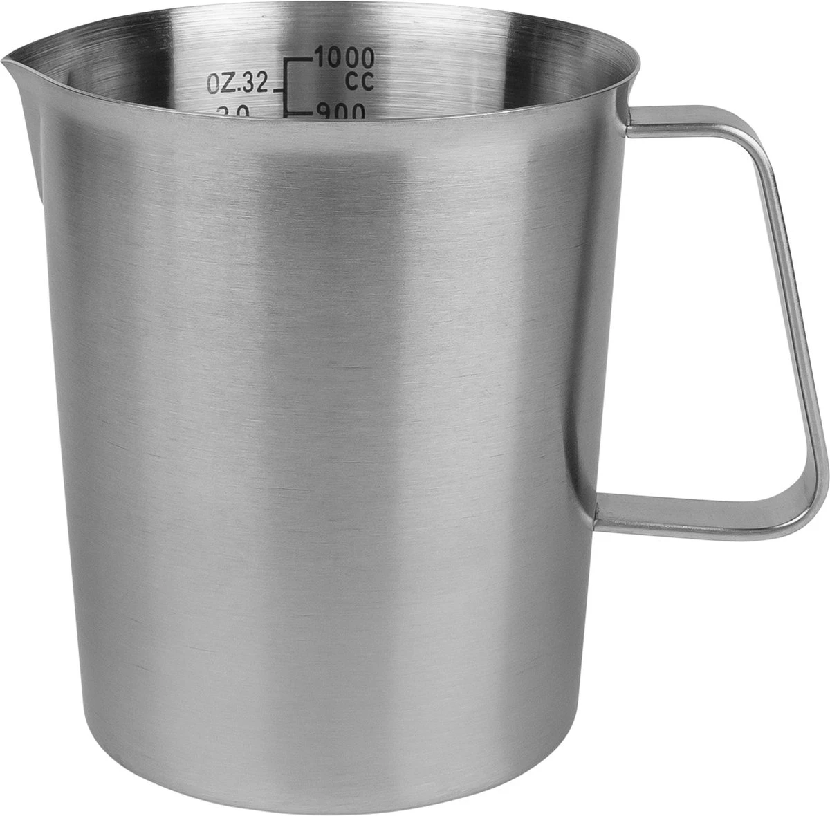Krumble Maatbeker Met Schenktuit - Maatbekers - Meetbeker Voor Koken En Bakken - Maatkan - Kookgerei - Mengbeker - Blender Beker - RVS - 1 Liter - 12 X 15 X 13 Cm (Ixbxh) - Zilver - Afbeelding 5