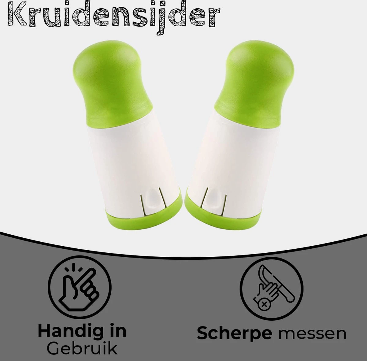 Proudproducts - Kruidenmolen - Kruidensnijder - Keukenmolen - Ideaal Voor Het Kruiden Snijden - Keukengerei - Groen/Wit - Kunststof - Afbeelding 4