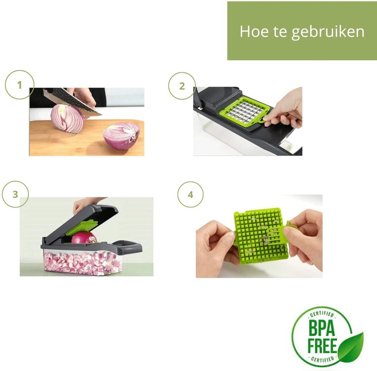 Bymouna - Groentesnijder - Uiensnijder - Spiraalsnijder - Frietsnijder - Rasp - Instelbaar - Kunststof - BPA Vrij - Mandoline Keukensnijder - Alles Snijder - Chopper - Multifunctionele Groentesnijder - 14 Delig - Afbeelding 2