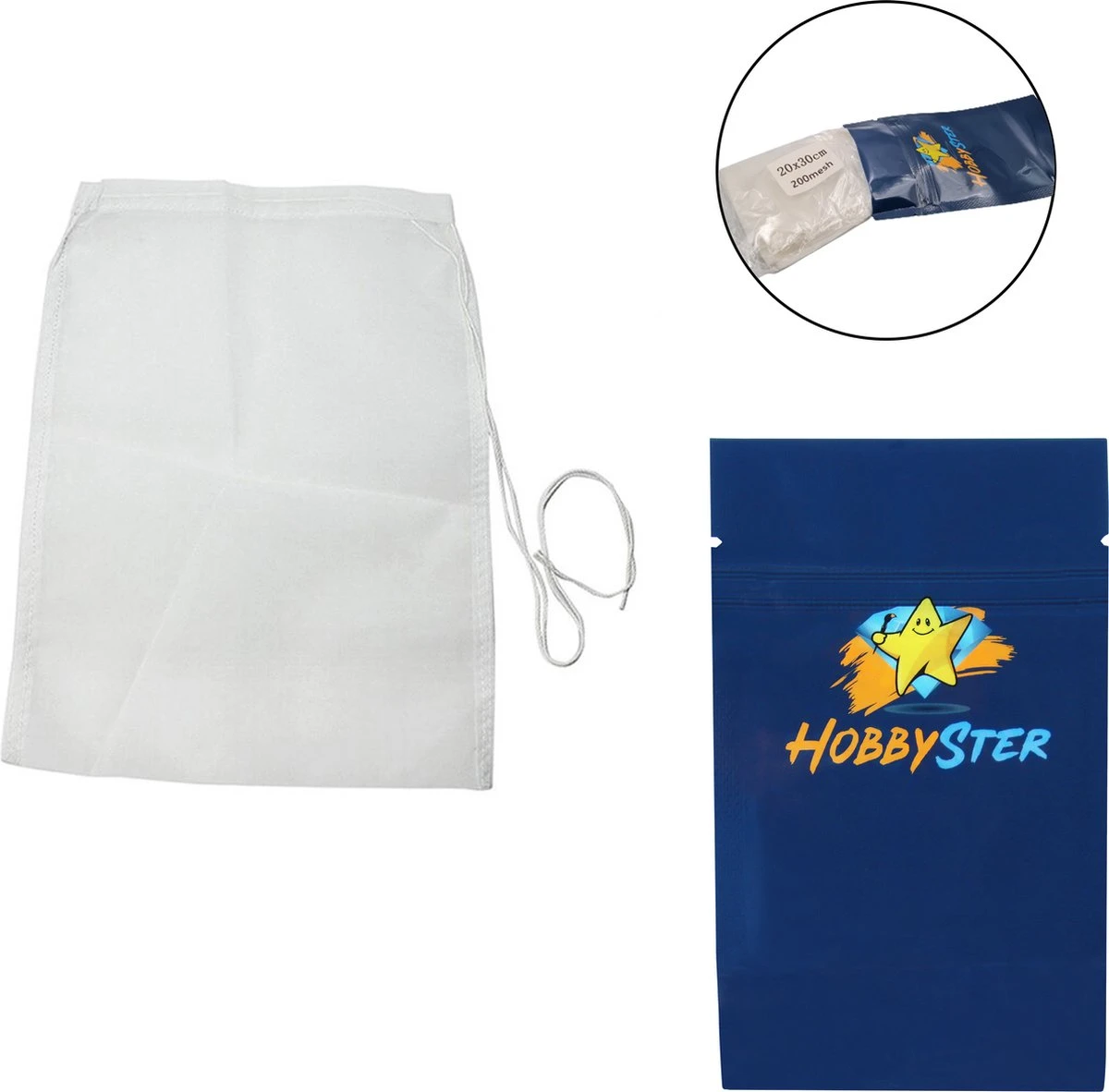 Kaasdoek - Passeerdoek - Neteldoek - Passeerzeef - Notenmelkzak - Zeefdoek - 200 Mesh - 20x30 Cm - Afbeelding 7