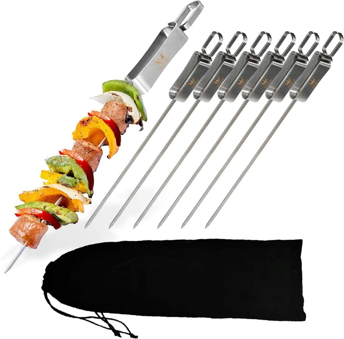 Ferodelli Kebab Spiezen - Bbq Spiezen - Set Van 6 - Barbeque Accesoires - Premium