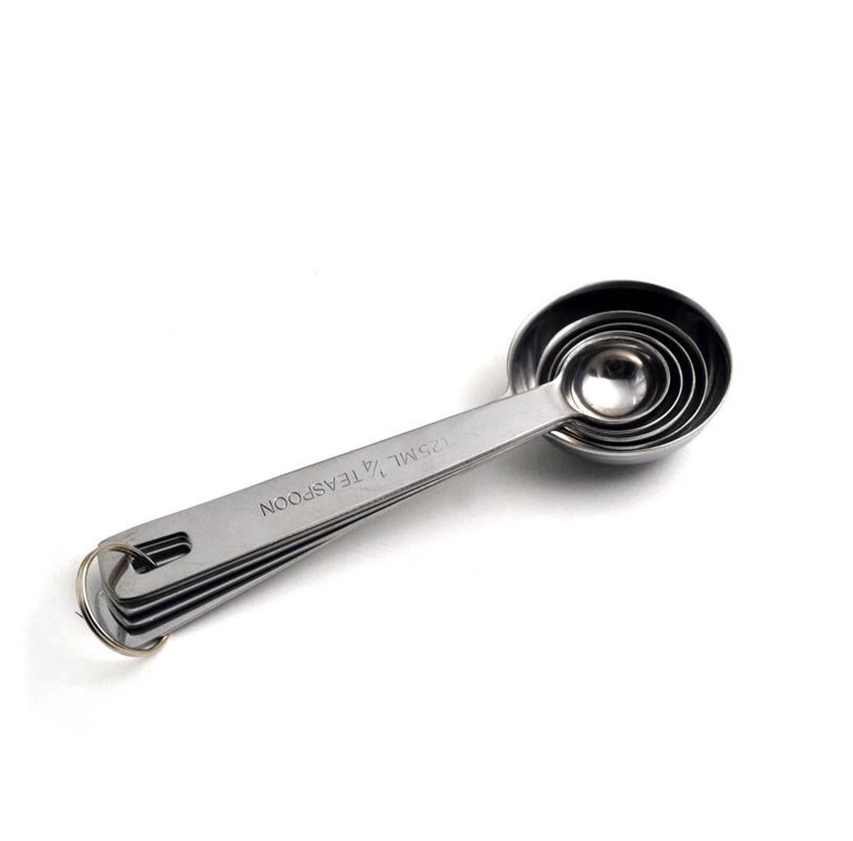 RVS Maatlepel Set - 5 Delig - Roestvrijstalen/metalen Lepels/maatschepjes In Verschillende Maten - Afbeelding 3