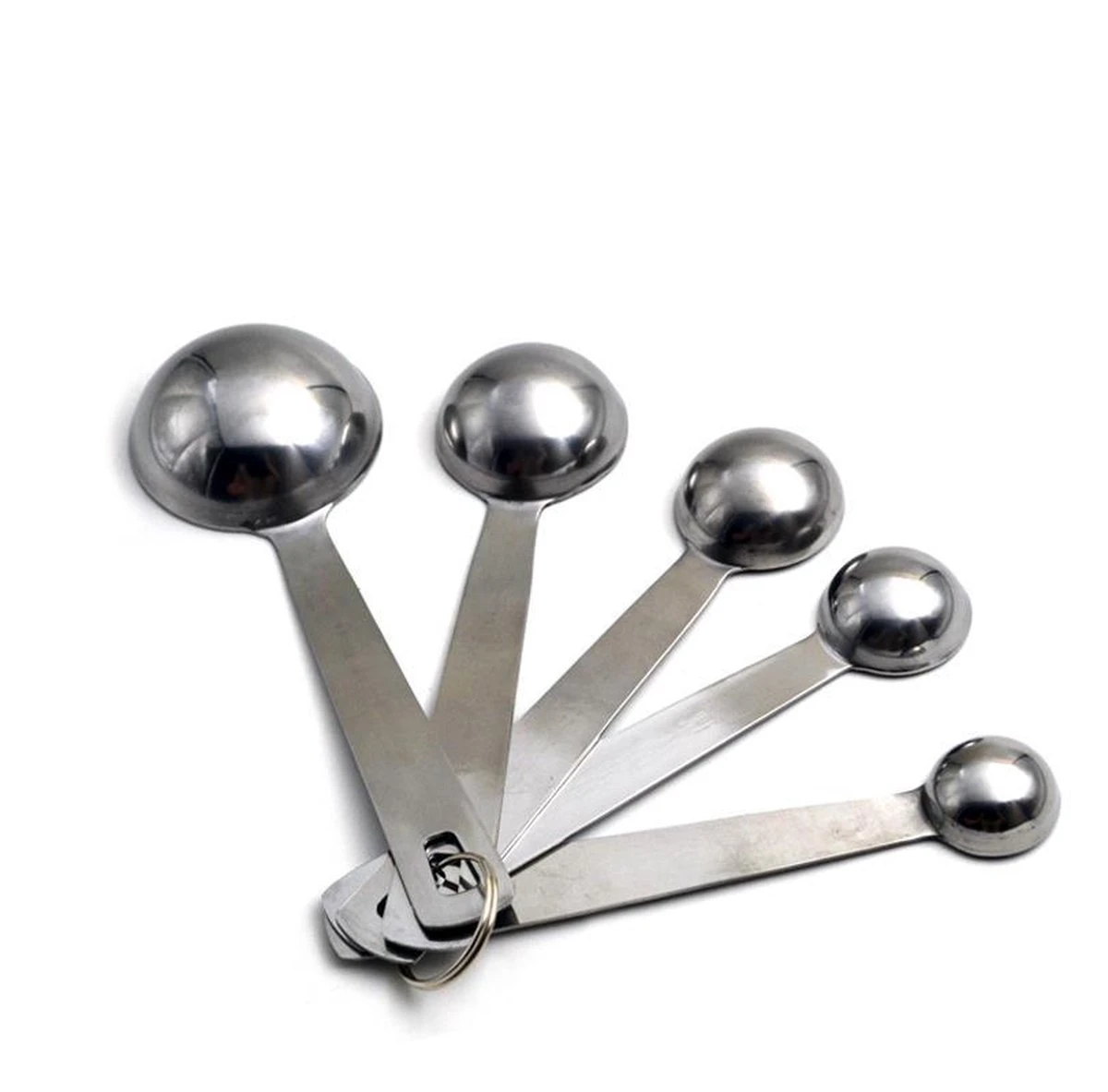 RVS Maatlepel Set - 5 Delig - Roestvrijstalen/metalen Lepels/maatschepjes In Verschillende Maten - Afbeelding 4