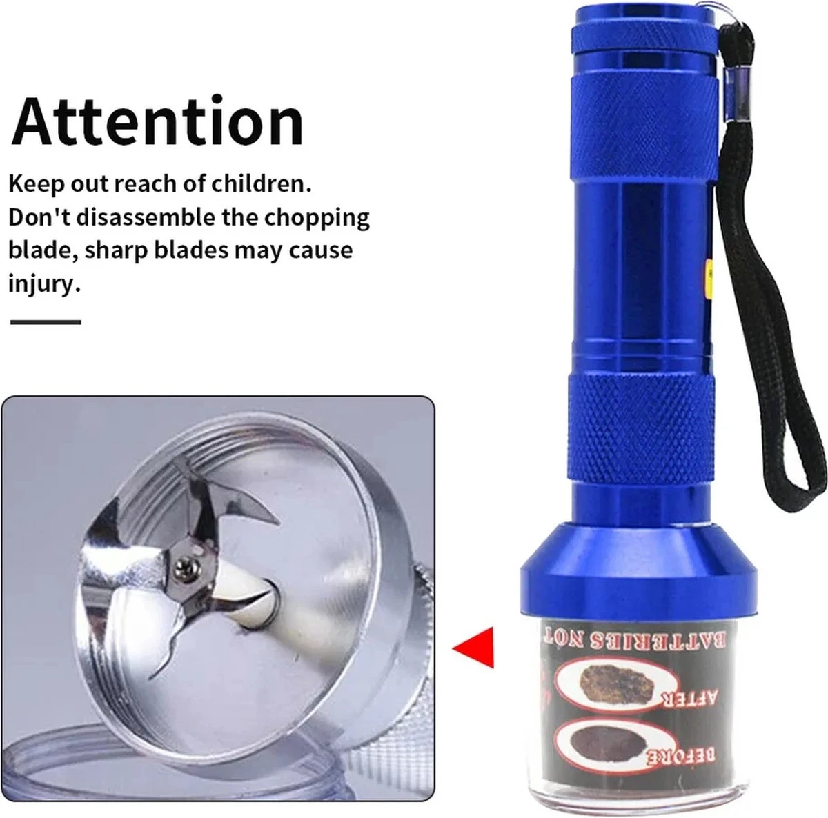 Elektrische Kruiden En Specerijen Verkruimelaar - Grinder - Herb Grinder - Crusher - Grinder Specerijen - Grinder Kruiden - Batterijen Niet Inbegrepen - Goud - Afbeelding 4