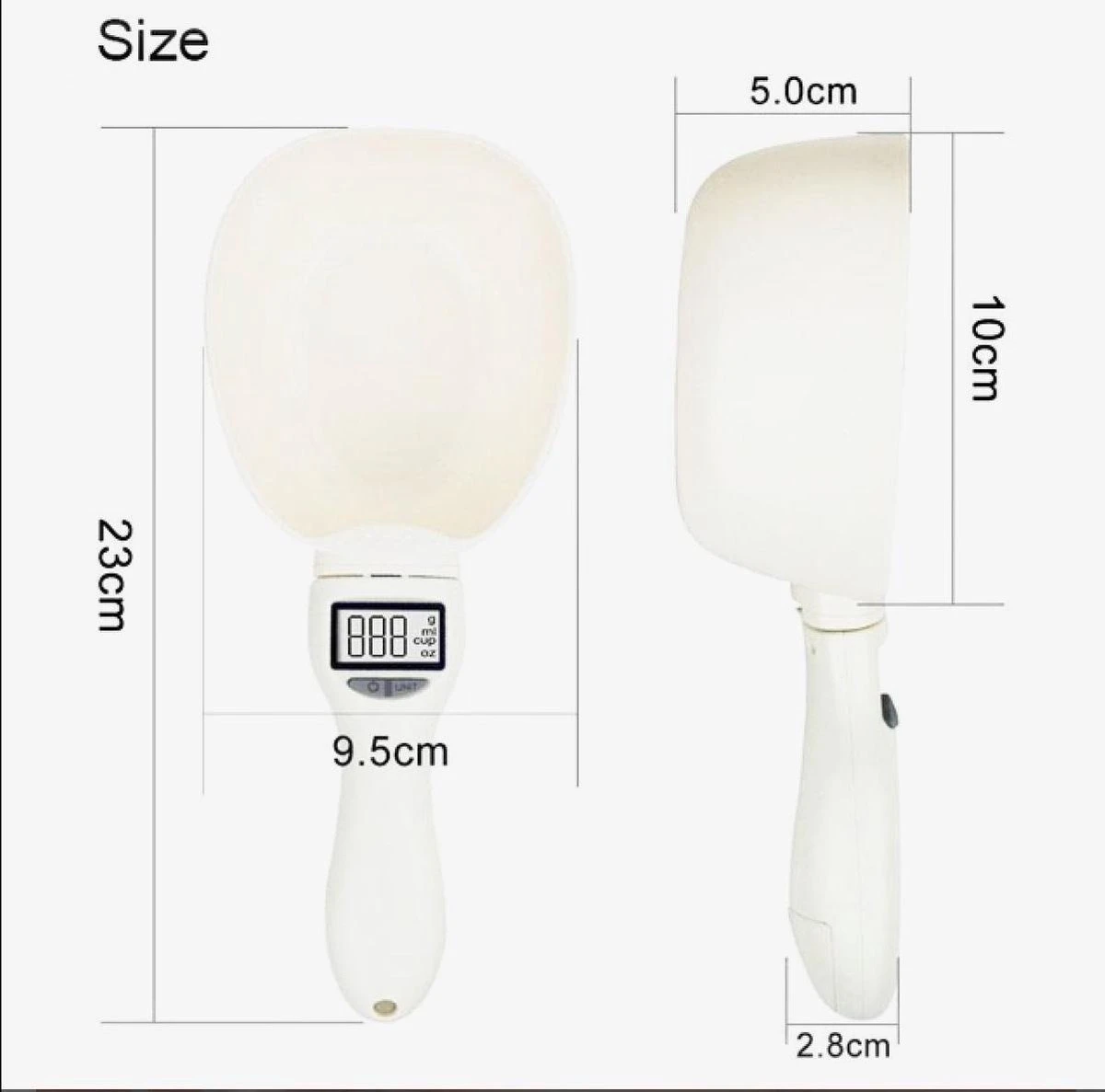 Maatlepel - Digitaal - Diervoeding - Voerschep - Maatschep Voor Diervoeding - Honden - Katten - Digitale Weegschaal - Afbeelding 3