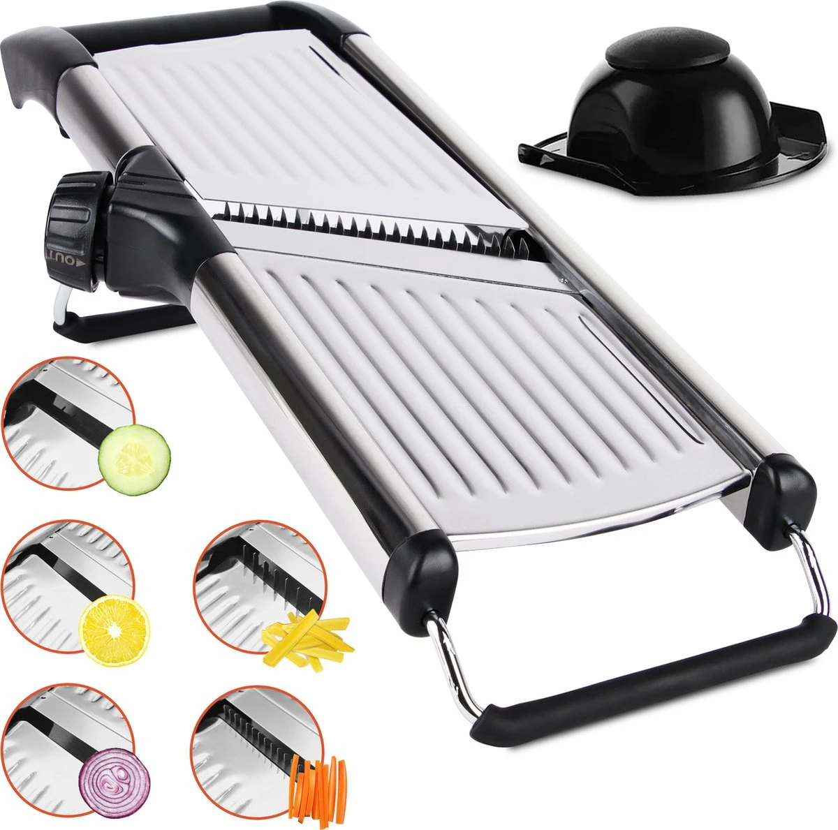 Chef’s Palace Multifunctionele Groentesnijder - Keukenmandoline - Mandoline Slicer - Keukensnijder - Uiensnijder & Frietsnijder - RVS