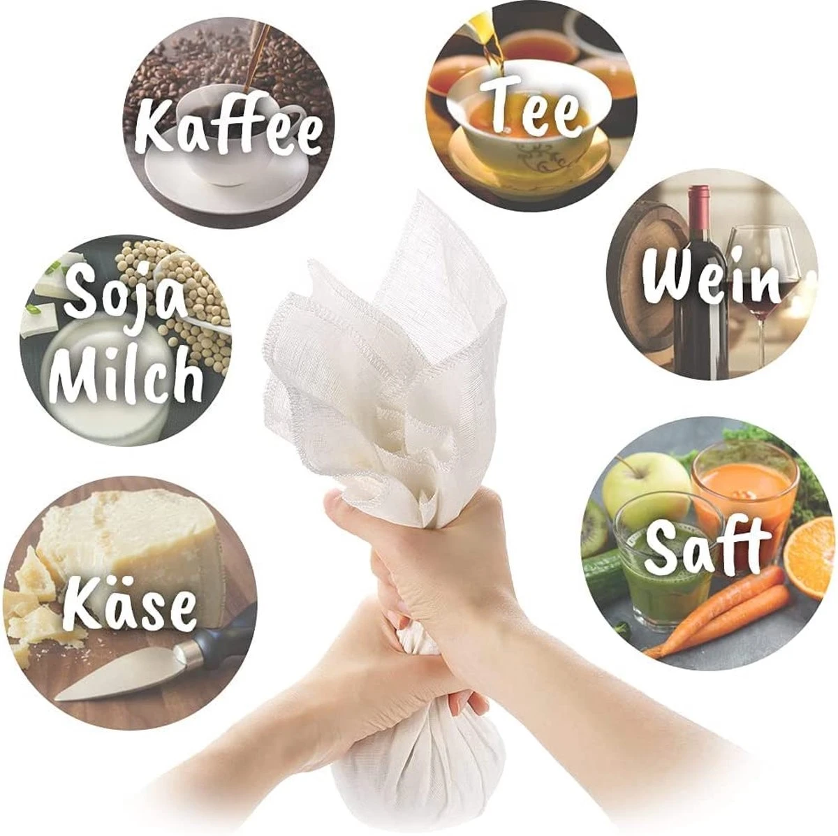 BOTC Kaasdoek - Passeerdoek - 95 X 90 Cm - 2 Stuks -zachte Neteldoek - Passeerdoek - 100% Linnen – Ongebleekt - Micromousseline - Afbeelding 3