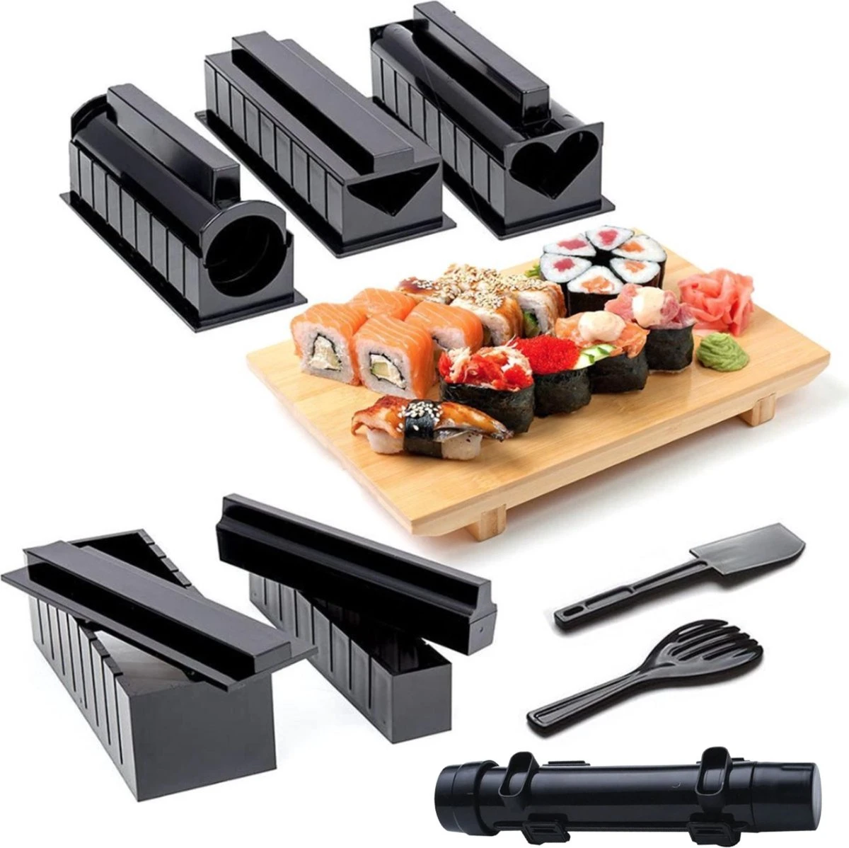 Merkloos Sushi Sushi Servies - Sushi Go - Sushi Set - Sushi Maker - Sushi Kit - Incl Sushi Roller