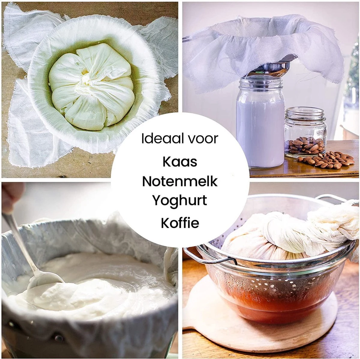 Kaasdoek Neteldoek Passeerdoek - Katoen - Ongebleekt - 90 X 180 Cm - Afbeelding 3