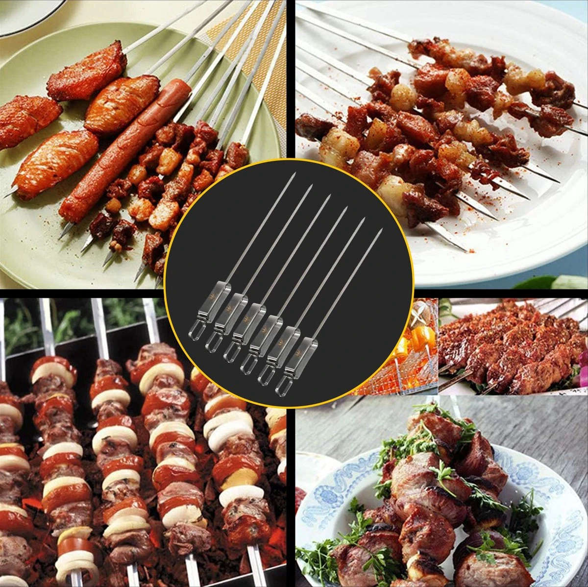 Ferodelli Kebab Spiezen - Bbq Spiezen - Set Van 6 - Barbeque Accesoires - Premium - Afbeelding 7