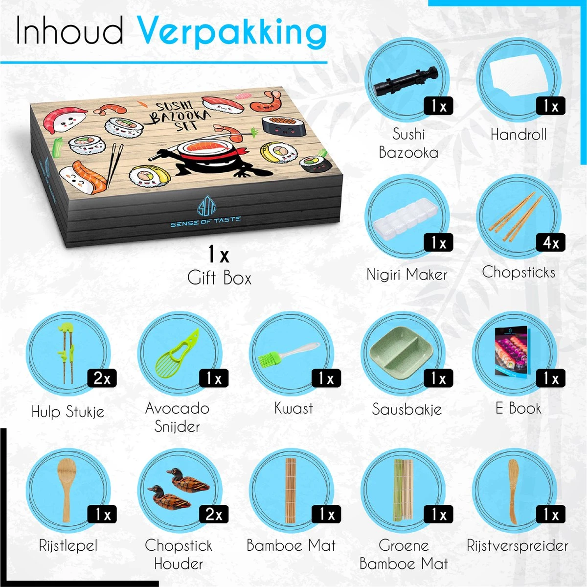 Sushi Bazooka - XXL Sushi Set - Sushi Kit Incl. 4 Paar Chopsticks - Sushi Maker - Afbeelding 7