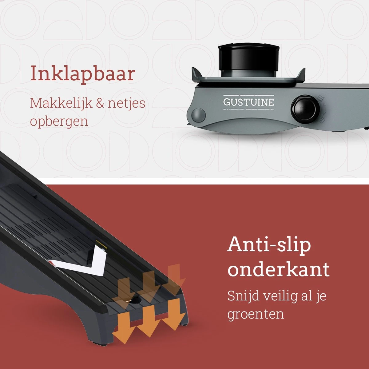 Gustuine Mandoline Keukensnijder - Multifunctionele Groentesnijder & Frietsnijder - Rasp & Kaasrasp - Incl. E-Book - Afbeelding 2