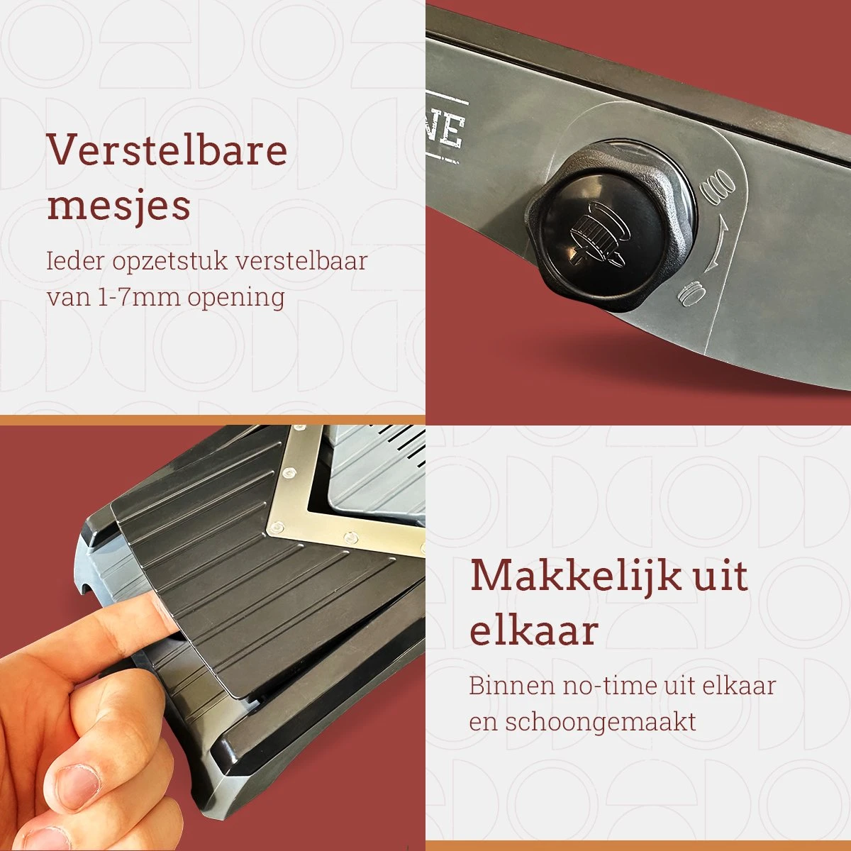 Gustuine Mandoline Keukensnijder - Multifunctionele Groentesnijder & Frietsnijder - Rasp & Kaasrasp - Incl. E-Book - Afbeelding 4