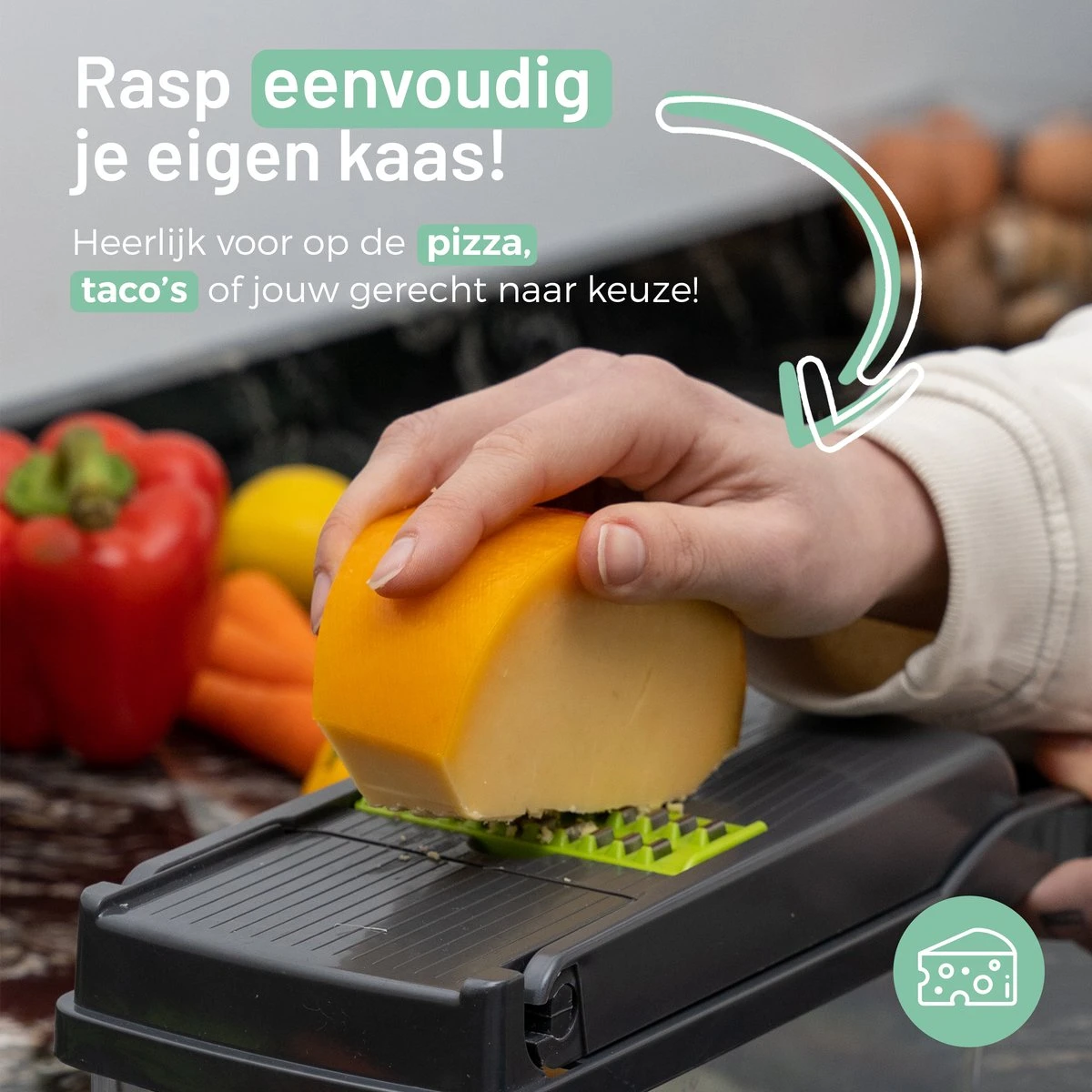 Triple J® Multi Functionele Mandoline Keukensnijder - Groentesnijder - Keukenmachine - Snijmachine - Rasp - Keuken Accessoires - Afbeelding 2