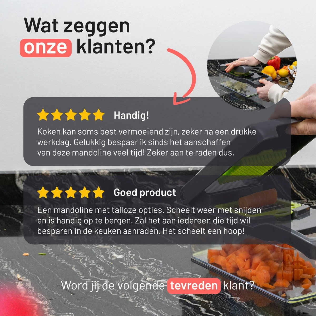 Triple J® Multi Functionele Mandoline Keukensnijder - Groentesnijder - Keukenmachine - Snijmachine - Rasp - Keuken Accessoires - Afbeelding 7