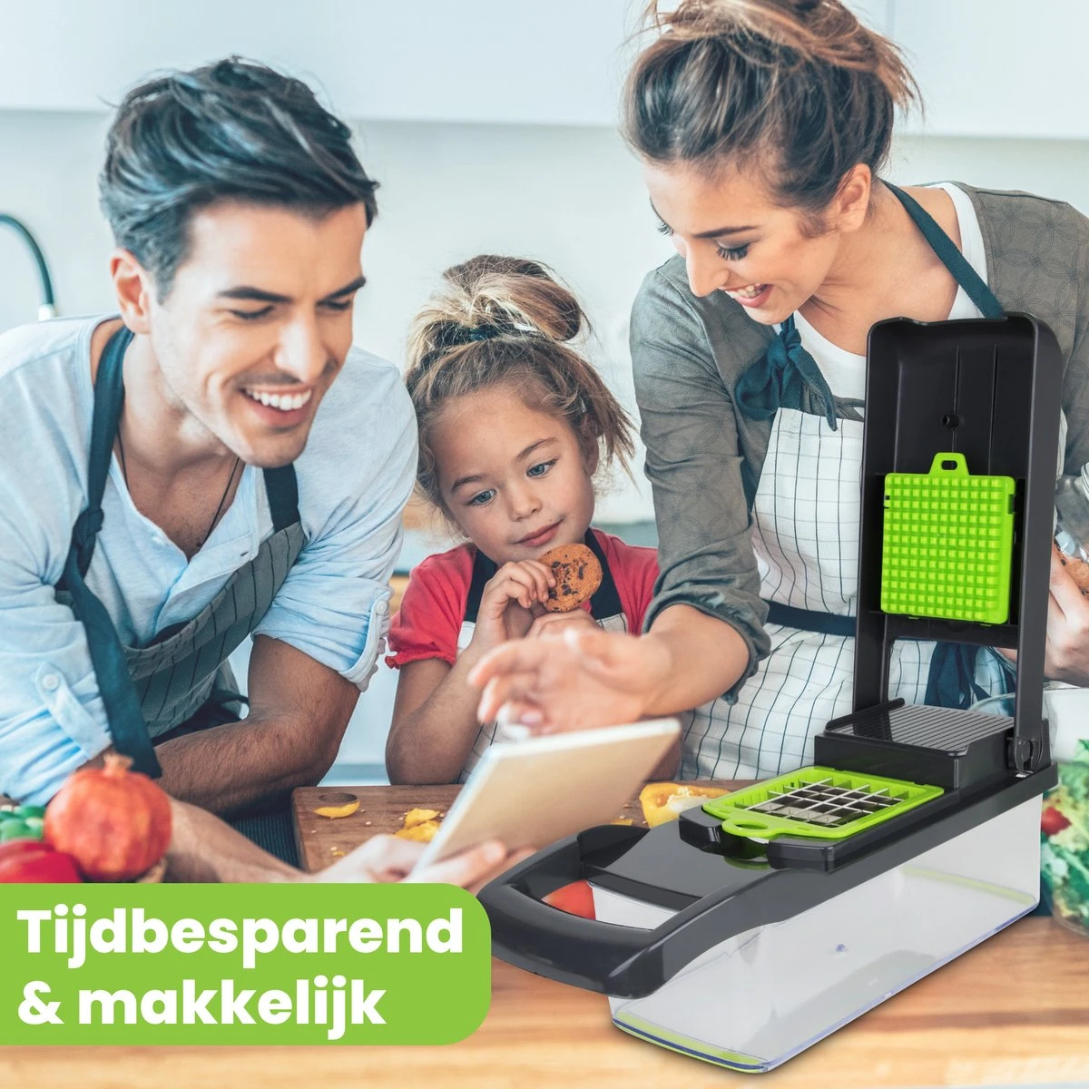 Acestore - Luxe Groentesnijder + Gratis E-Book! - Keukensnijder - Keukenmachine - Mandoline Slicer - Multifunctioneel - 12 In 1 -Met Opvangbak - Afbeelding 2