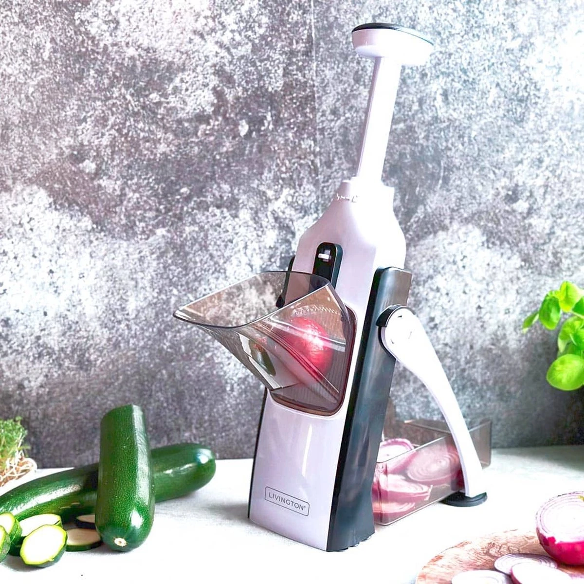 Livington TurboCut Universele Snijmachine - Groentesnijmachine Met 3 Messtanden Voor Dikke Of Fijne Plakjes - Rasp Met Snijdikte Tot 8 Mm - Vaatwasmachinebestendig - Snijmachine Met... - Afbeelding 7