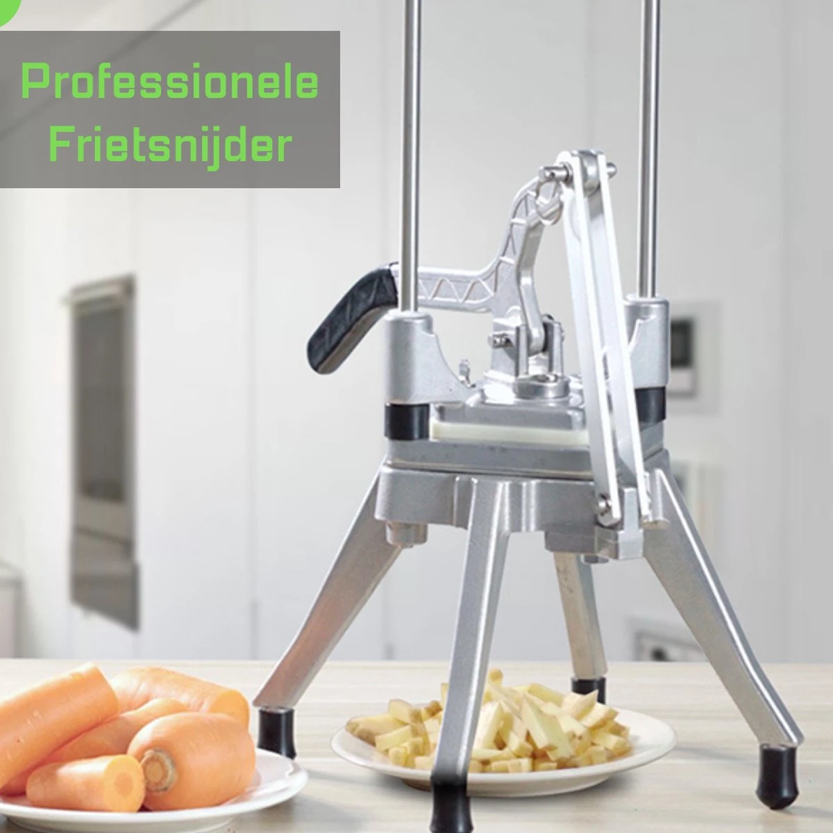 Thuys Patatsnijder - Frietsnijder 6mm - Fritessnijder Met Zuignoppen Zuignappen - Makkelijk Schoonmaken - Profesioneel - Aluminium + RVS - Gratis E-book Voor De Lekkerste Friet - Afbeelding 2