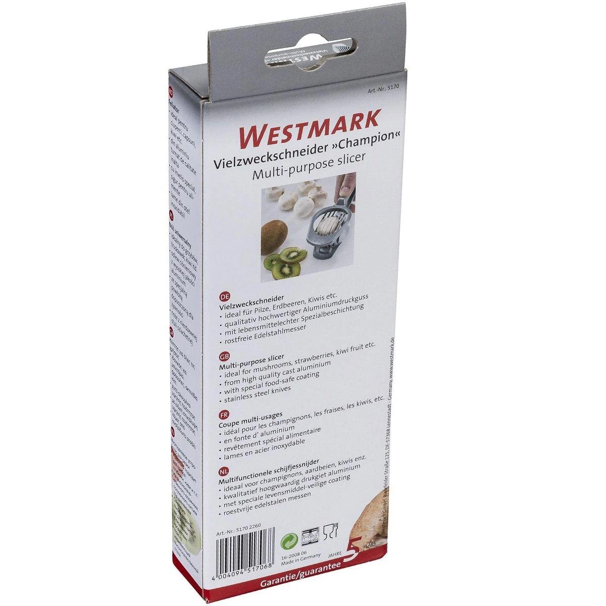 Westmark Champion Champignonsnijder 19,5 X 7,2 X 2,9 Cm - Aluminium - RVS - Afbeelding 12