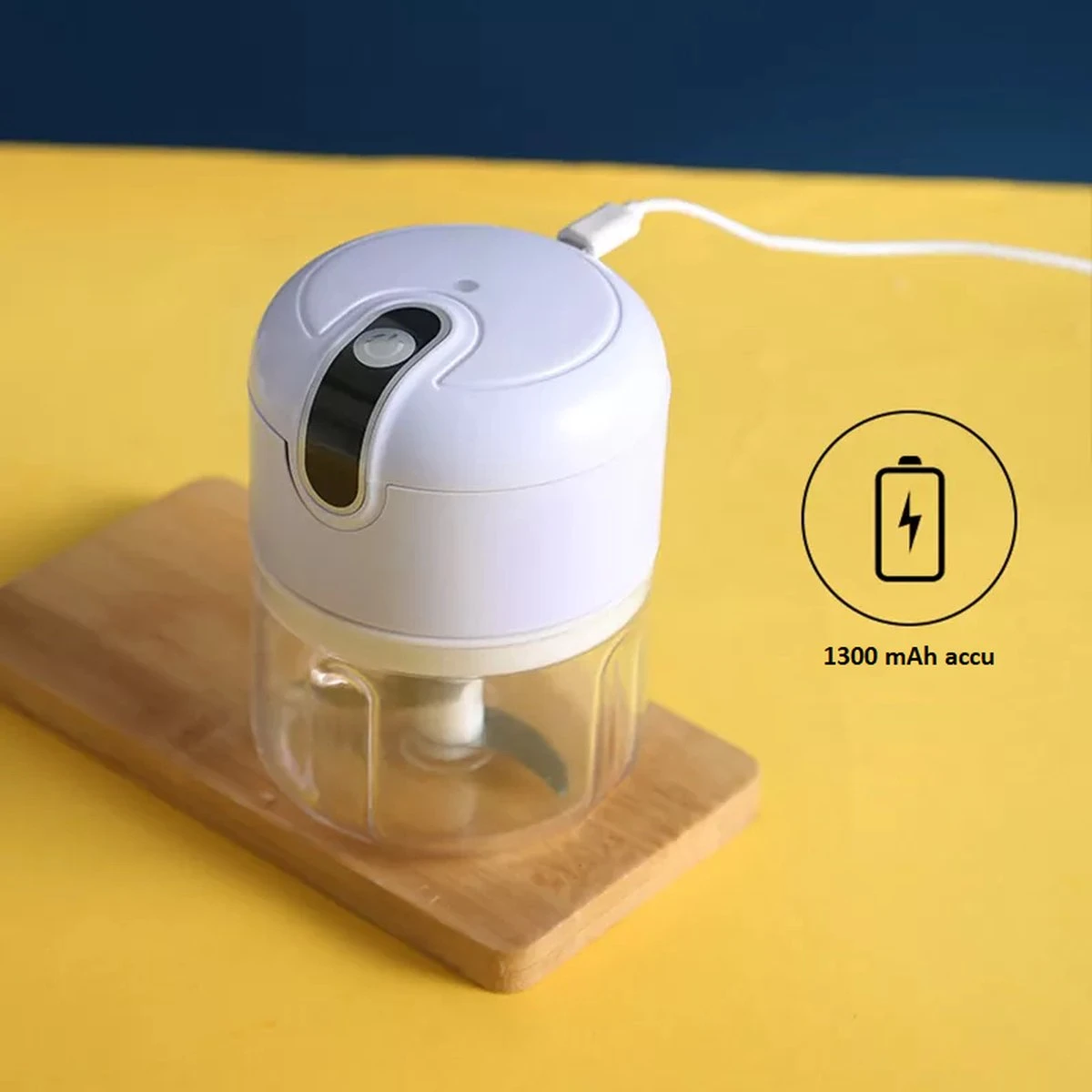 Elektrische Uiensnijder – Groentesnijder – Mini Chopper – Draadloze Keukensnijder – Oplaadbaar – Hakmolen – Mini Blender - Afbeelding 2