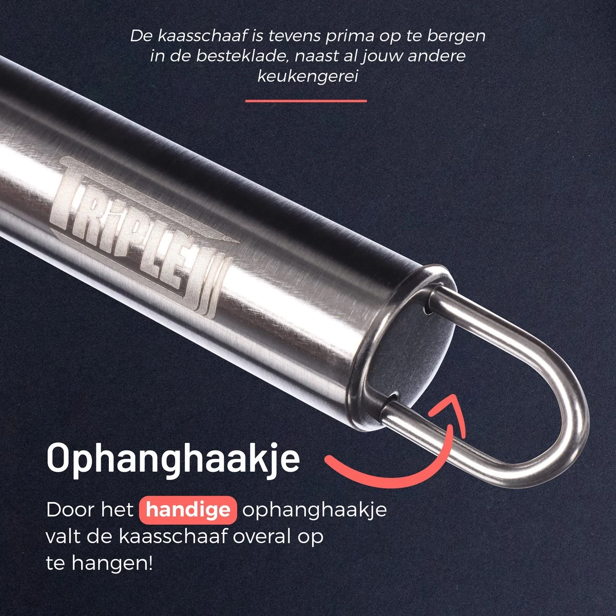 Triple J® Kaasschaaf Voor Jonge En Oude Kaas – Kaasrasp – Kaasmes – Keukengerei - RVS - Afbeelding 9