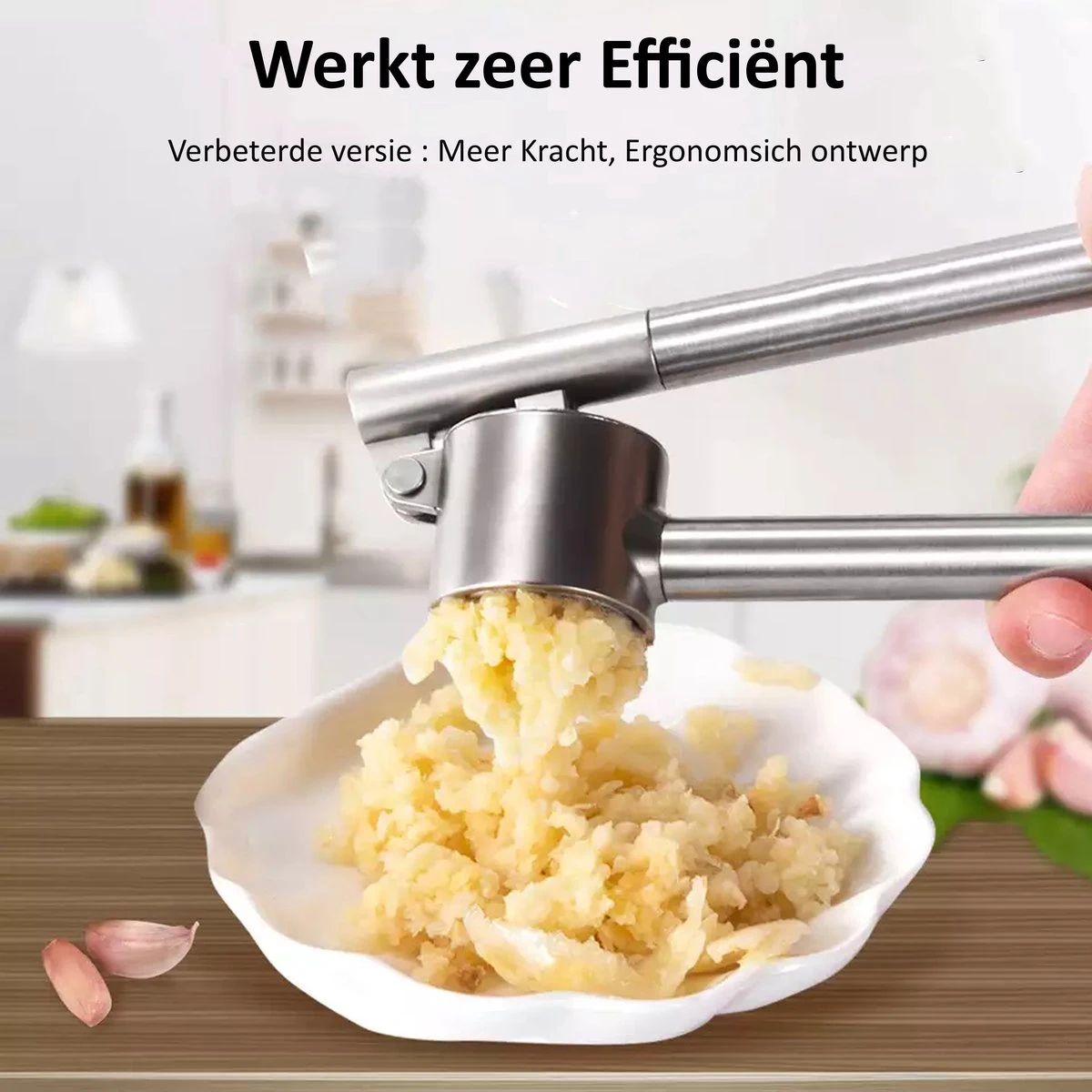 Knoflookpers - Gemberpers - RVS - Vaatwasserbestendig - Hoogwaardig Roestvrijstaal - Afbeelding 7
