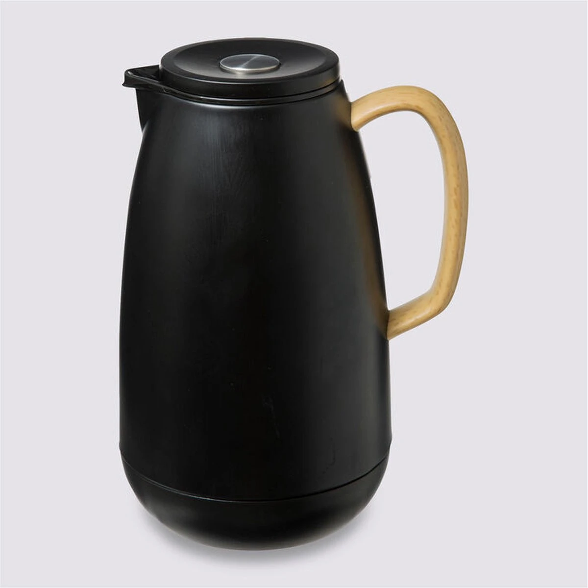 Koffie/thee Thermoskan/isoleerkan RVS 1 Liter Zwart - Isoleerkannen Voor Warme / Koude Dranken - Afbeelding 2