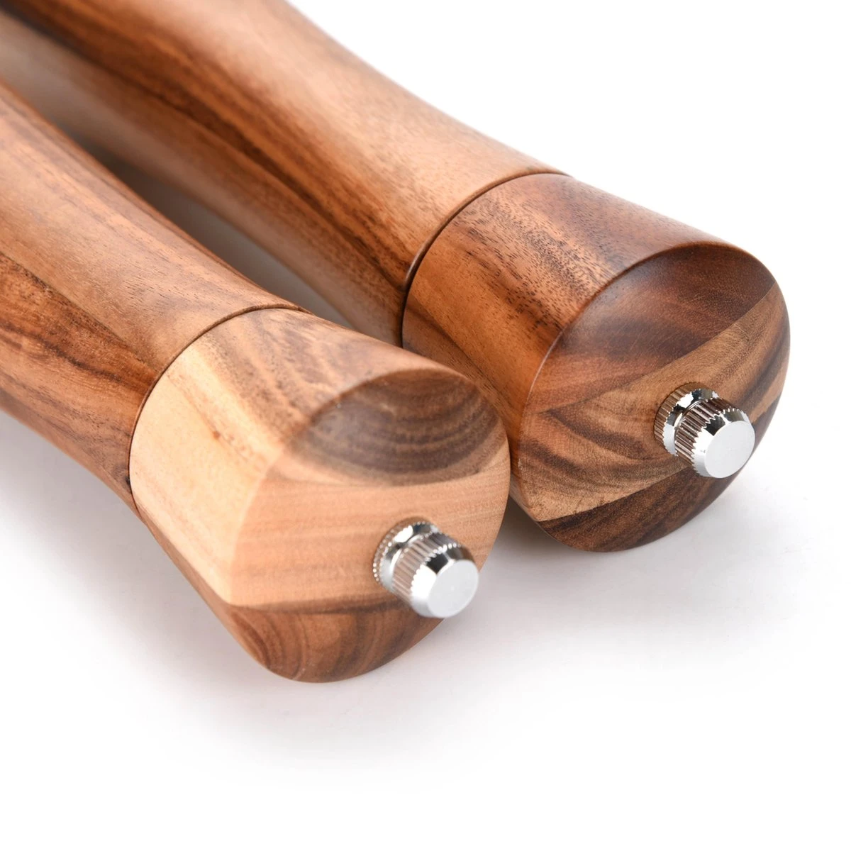 VITAMO™ Peper En Zoutmolen Set Van Acacia Hout Met Keramische Maalschijven - Grove En Fijne Maling - Instelbaar - Handmatig - Duurzaam En Tijdloos Acaciahout - Afbeelding 6