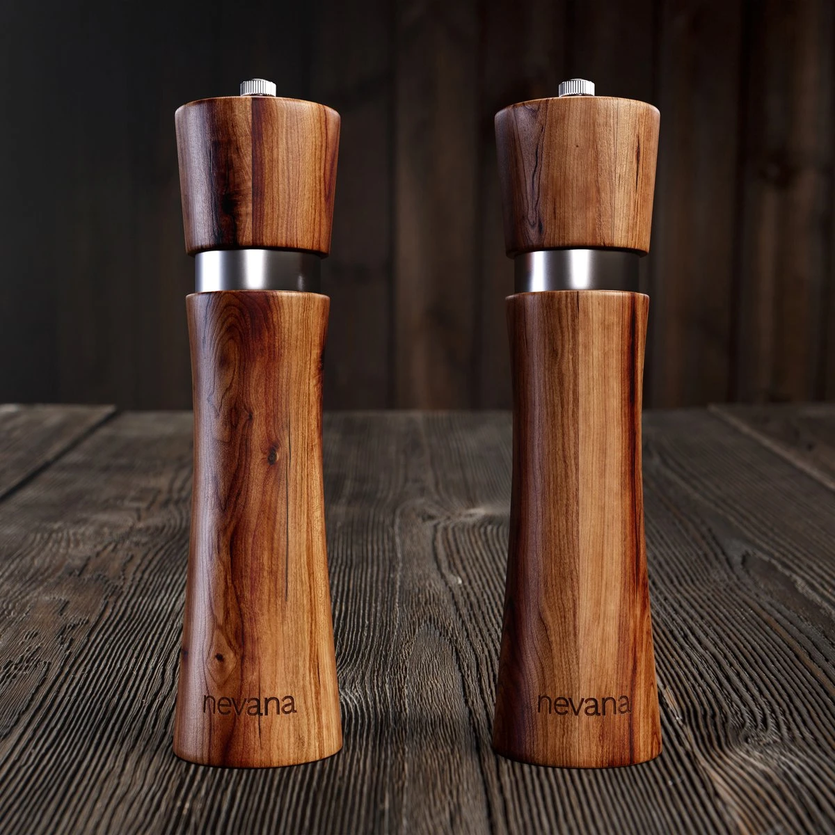 Luxe Peper En Zoutmolen Set - Pepermolen - Acacia Hout - RVS - 21cm - Afbeelding 4