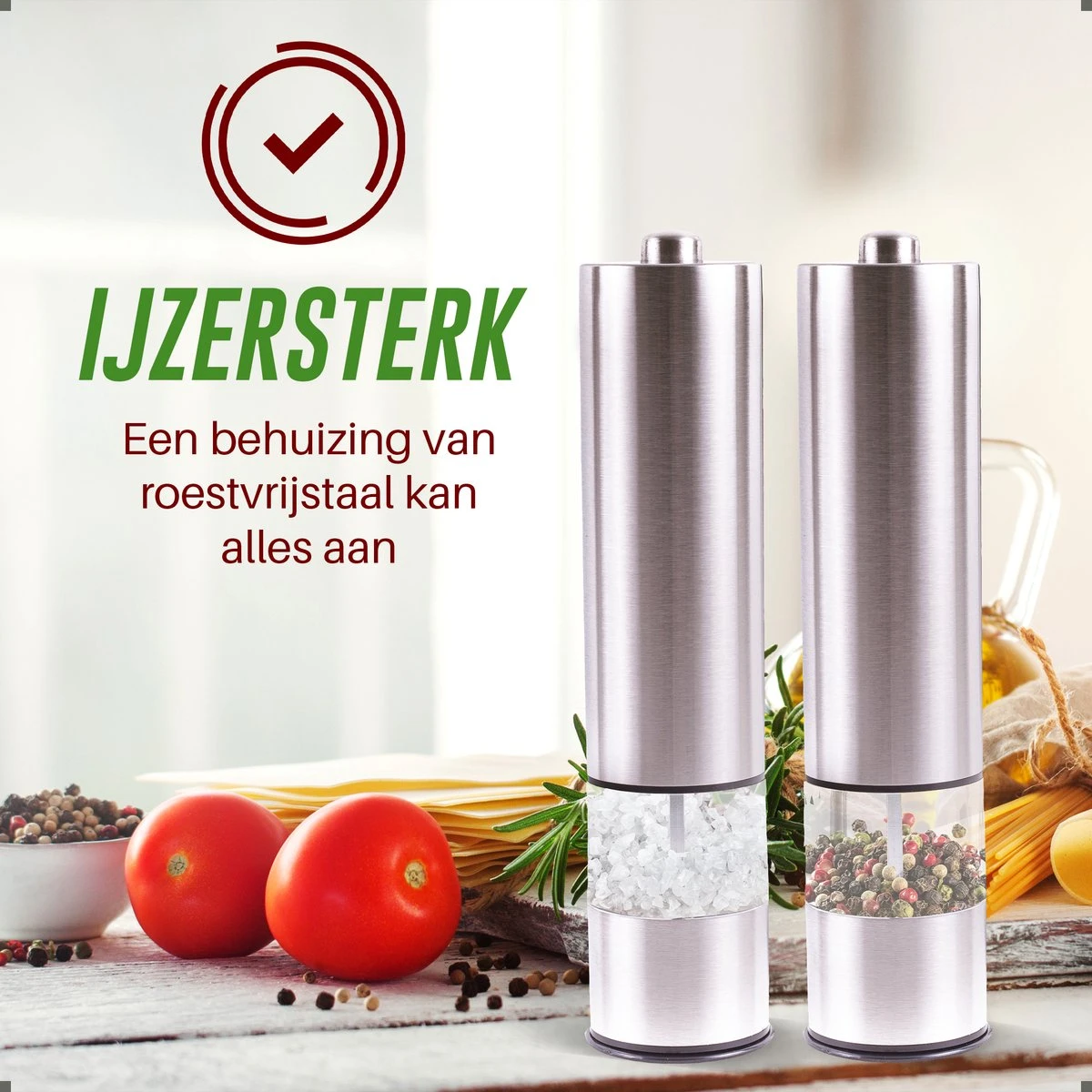 Peper En Zoutmolen Set - Elektrisch - Pepermolen - Zoutmolen - Set Van 2 Stuks - Afbeelding 7