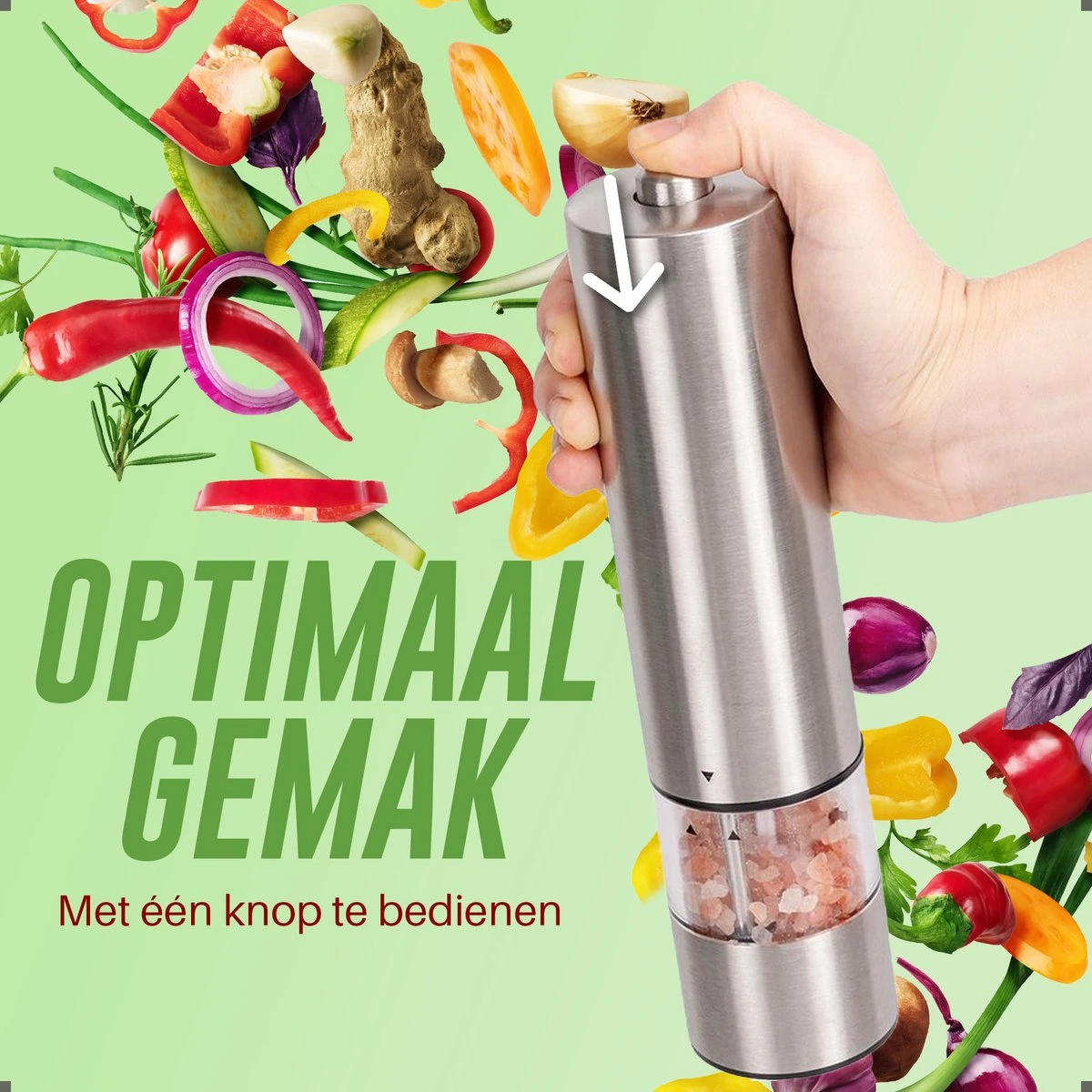 Peper En Zoutmolen Set - Elektrisch - Pepermolen - Zoutmolen - Set Van 2 Stuks - Afbeelding 8